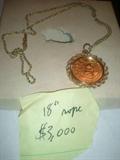 14 kt gold setting and rope Chain. Gold Panda 1 oz 999 1988 gold coin set in 14 kt bezel. Have details of coin from internet..Not selling for scrap value.