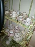 Cups and saucers, some demitasse
