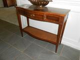Pair Banded Mahohany entry console Tables by Lane