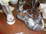 Baccarat vase and St Louis Crystal ashtray