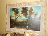 Landscape Oil 10th Century by Plimmer, In ornate Frame