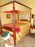 Southern Mississippi Valley, Ca. 1820 Cherrywood Teaster Bed Having Acorn Finials and Woven Custom bed Hangings