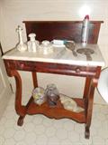 Empire revival ca. 1860 Marbletop washstand