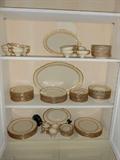Large set of "Laurel" Pattern Gold Band Castleton China