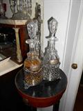 Sheffield Plated and Cut Crystal decanter set