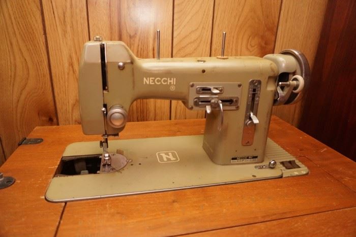 Necchi sewing machine and cabinet