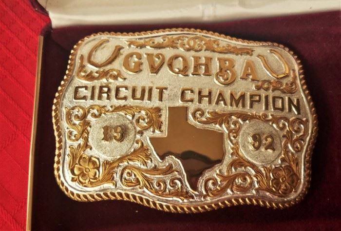 Quarter Horse champion belt buckle