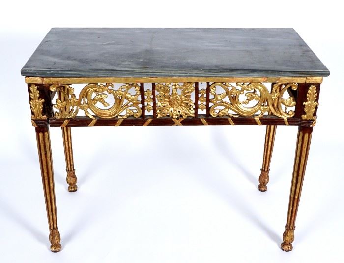 18th C. Italian Carved Gilt  Wood Console Table 