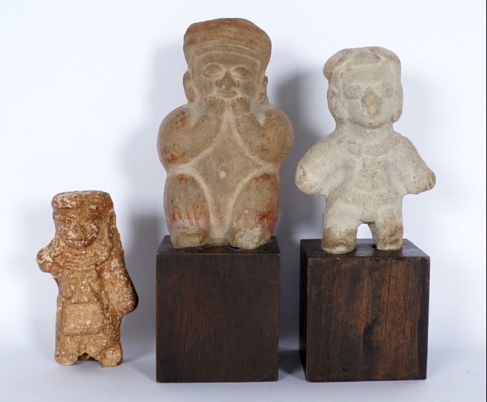 Three Pre-Columbian  Figures Moche? Peruvian