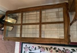 Oak Glass Top Claw Foot Coffee Table Dimensions: (HxWxD in) 16x36x60in