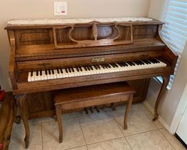Schafer and Sons Model 105 Upright Piano Dimensions: (HxWxD in) 41x58x24in