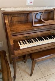 Schafer and Sons Model 105 Upright Piano Dimensions: (HxWxD in) 41x58x24in