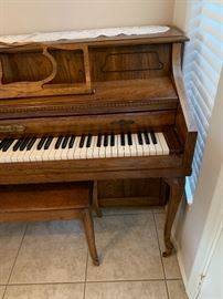Schafer and Sons Model 105 Upright Piano Dimensions: (HxWxD in) 41x58x24in