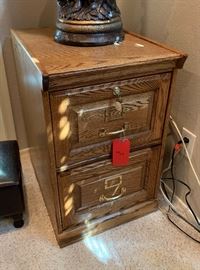 Oak 2-Drawer File Cabinet Dimensions: (HxWxD in) 30x19x25.5in