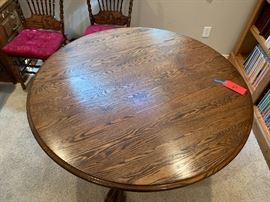 Oak Clawfoot Table 30inH x 48in Diameter
