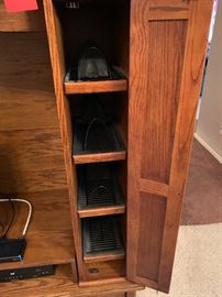 Oak Wide Format TV Stand Entertainment Center Dimensions: (HxWxD in) 58x22x21in (32x45in tv space)