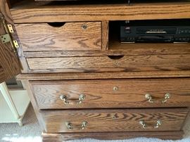 American Heirloom Oak Wardrobe Cabinet Dresser Dimensions: (HxWxD in) 78x43x26.