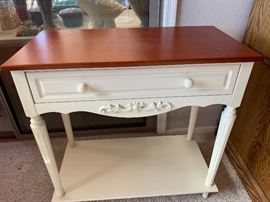 Small Painted Console Table Dimensions: (HxWxD in) 30x30x15in