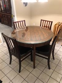Jofran Furniture Dining Table w/ 4 Chairs Dimensions: 	30.5in H x 42in Dia
