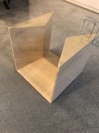 Stone Base Glass Top Coffee Table Dimensions: (HxWxD in) 14x39.5x39.5in