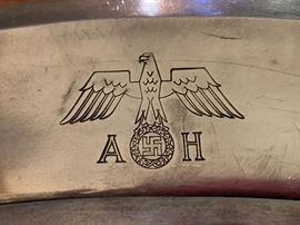 WWII “Liberated” Authentic Third Reich Nazi Wellner Roast Plate/Serving Platter w/ AH initials (Adolf Hitler)