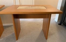 2 Gangso Denmark Teak/Tile Top End Tables PAIR Danish Modern 19x19x27in