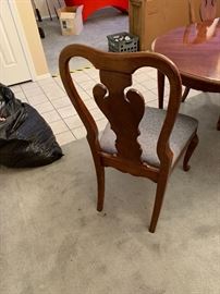 Mahogany Dining Table w/ 4 Chairs 29x42.5x60inL (2x Leaves +12in each)