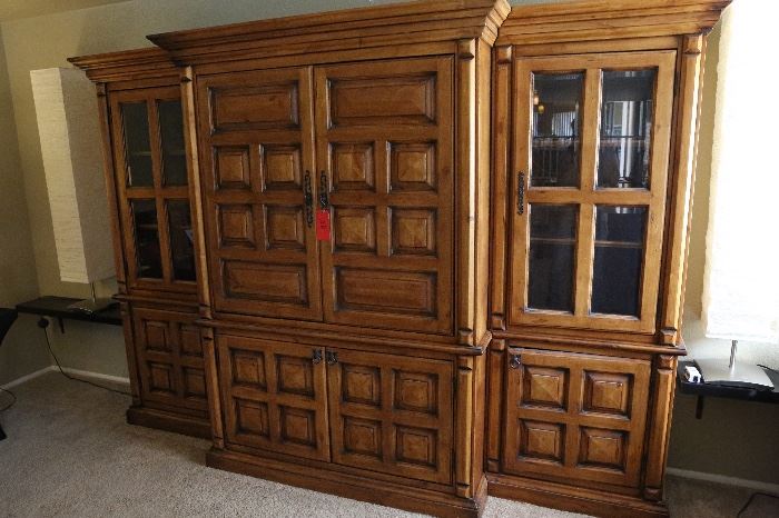 MaVatis 3 Piece Rustic Entertainment Cabinet 80x116x29in HxWxD