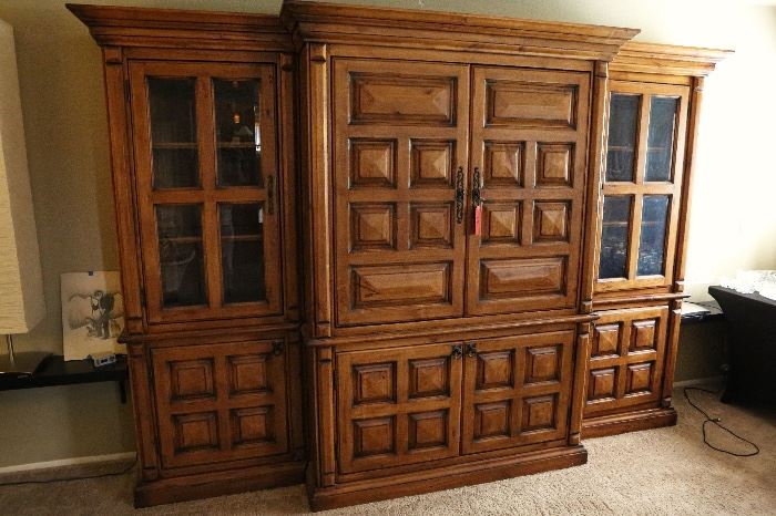 MaVatis 3 Piece Rustic Entertainment Cabinet 80x116x29in HxWxD