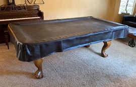 7ft Oak Claw Foot Pool/Billiard Table BLUE Felt (PRICED WITH Professional MOVING) 31.5x 49.5x89in HxWxD