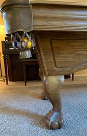 7ft Oak Claw Foot Pool/Billiard Table BLUE Felt (PRICED WITH Professional MOVING) 31.5x 49.5x89in HxWxD