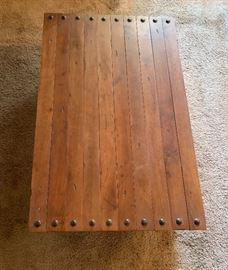 World Market Metal Wheel Coffee Table 15x30x48in HxWxD
