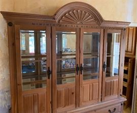 Grand Canyon SFC Whitewash Pine China Cabinet Display Case	87x68x16.5 HxWxD