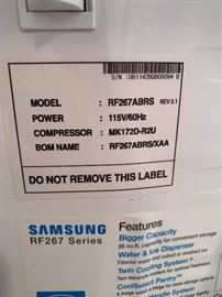 Samsung 25.5 cu. Ft. French Door Refrigerator RF267ABRS Stainless Steel 70x36x35in HxWxD