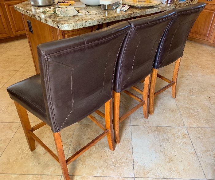 3 Padded Counter Height Stools/Chairs 39x20x20 (seat: 24in) HxWxD