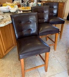 3 Padded Counter Height Stools/Chairs 39x20x20 (seat: 24in) HxWxD