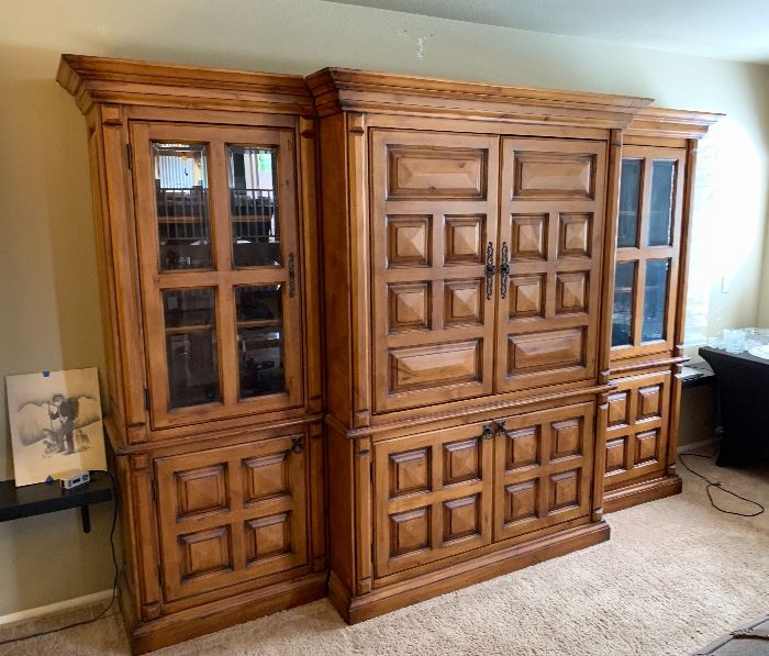 MaVatis 3 Piece Rustic Entertainment Cabinet 80x116x29in HxWxD