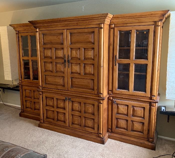 MaVatis 3 Piece Rustic Entertainment Cabinet 80x116x29in HxWxD
