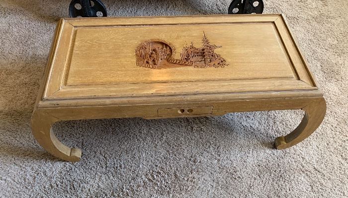 Asian Hand Carved Console Table 14x40x18in HxWxD