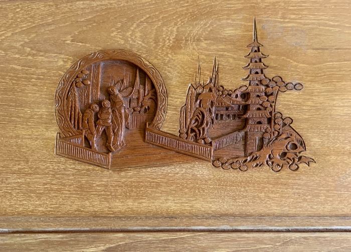 Asian Hand Carved Console Table 14x40x18in HxWxD