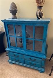 Blue Shabby Chic Cabinet 46x37x19in HxWxD