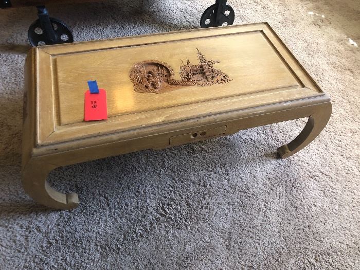 Asian Hand Carved Console Table 14x40x18in HxWxD