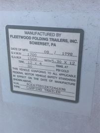 1999 Coleman Taos Fleetwood pop up camper CLEAN/CLEAR TITLE