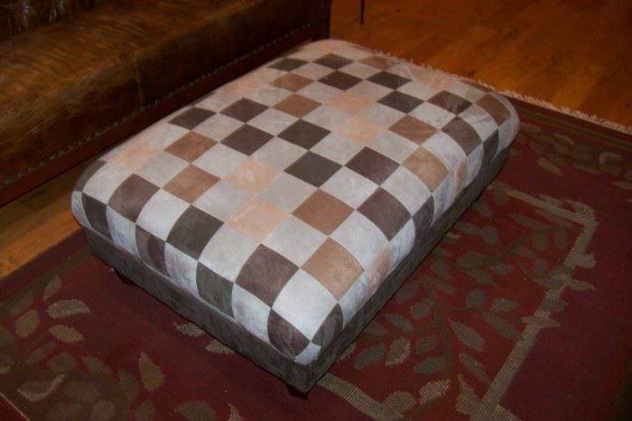 Large suede ottoman