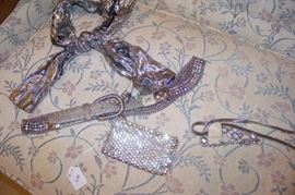 Belts, scarfs with rhinestones