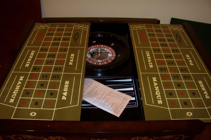 Interior of game table