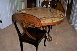 Mosaic tile top/iron base table