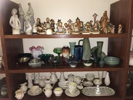 Hummells, Beleek, Pottery, Antique glass