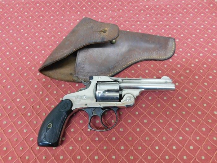 Old Smith & Wesson Revolver with Leather Holster(Permit/CCW Required for Purchase)