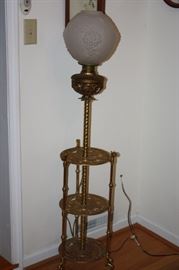 Gorgeous Antique Brass Parlor Lamp 